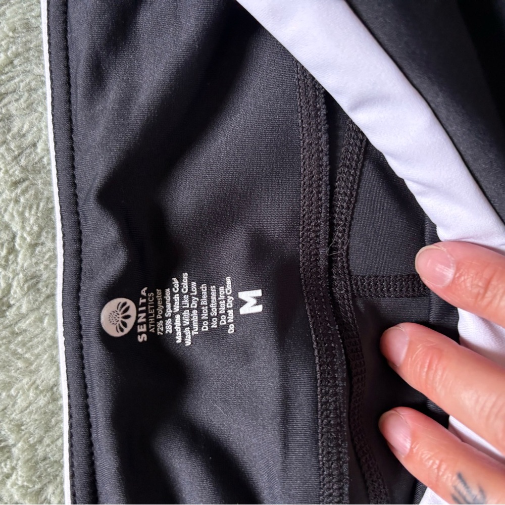 Senita Black and White biker shorts